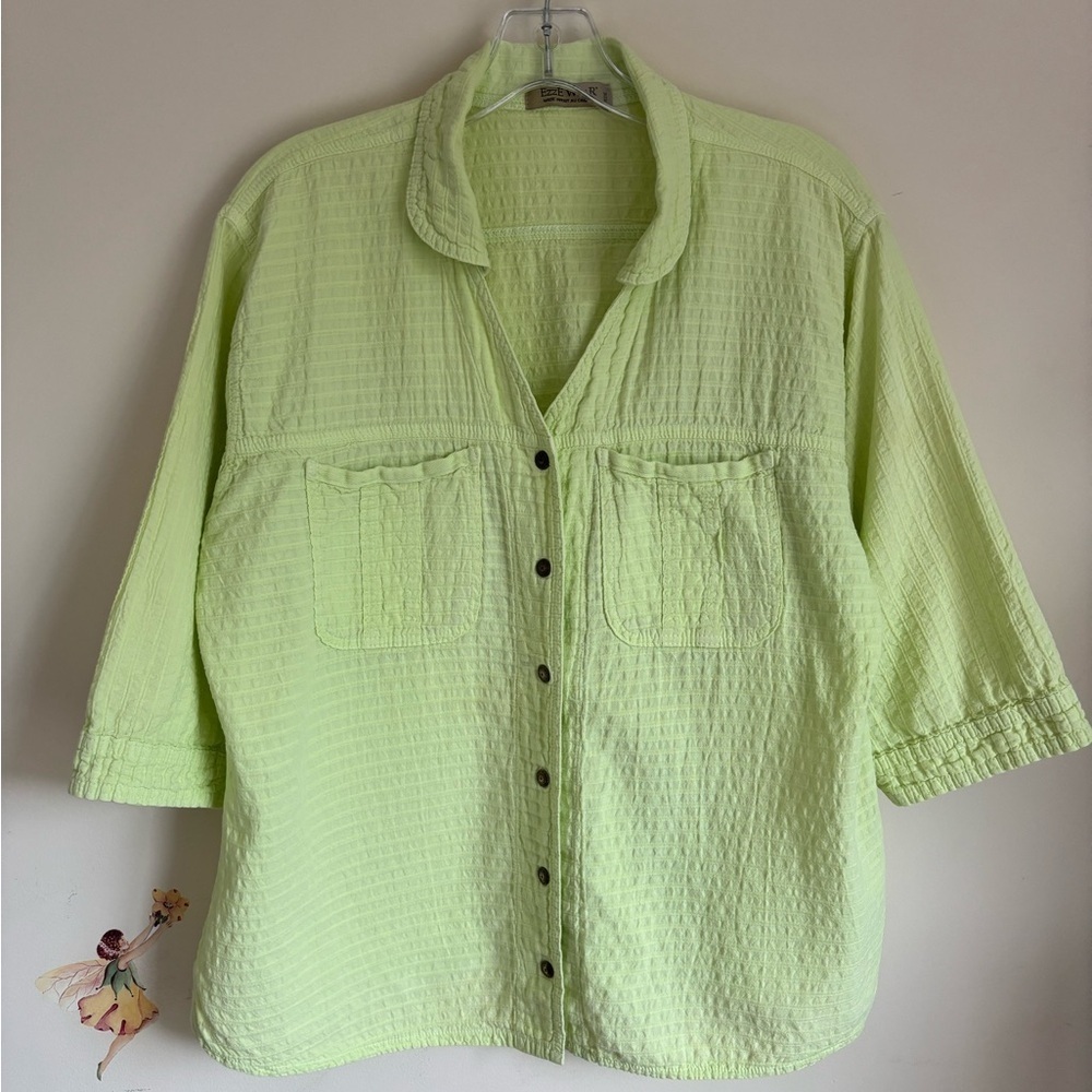 Ezzewear Light Green Top Size M Short sleeves Cotton - Picture 1 of 11